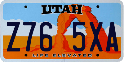 UT license plate Z765XA