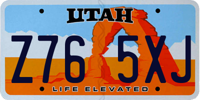 UT license plate Z765XJ