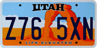 UT license plate Z765XN