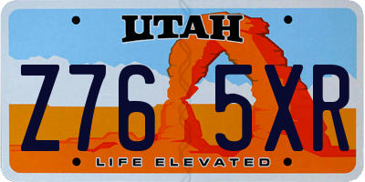 UT license plate Z765XR