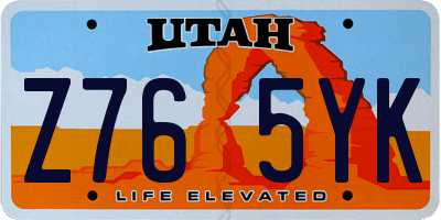 UT license plate Z765YK