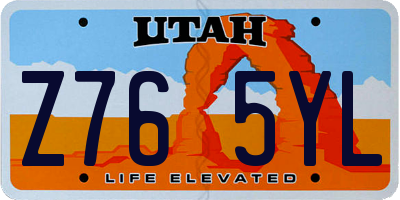 UT license plate Z765YL