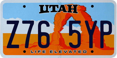 UT license plate Z765YP