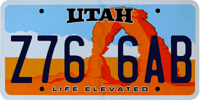 UT license plate Z766AB