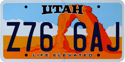 UT license plate Z766AJ
