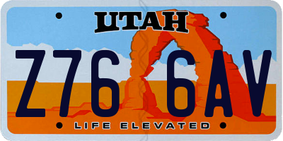 UT license plate Z766AV