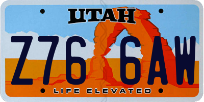 UT license plate Z766AW