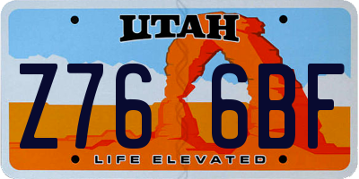 UT license plate Z766BF