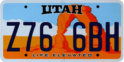 UT license plate Z766BH
