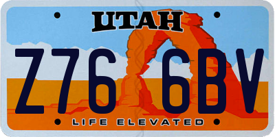 UT license plate Z766BV