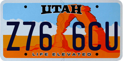 UT license plate Z766CU