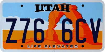 UT license plate Z766CV