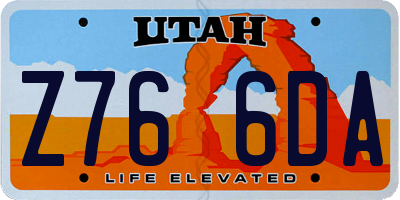 UT license plate Z766DA