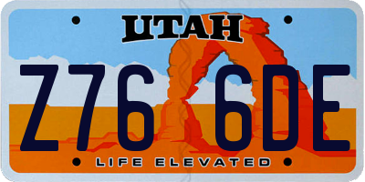 UT license plate Z766DE