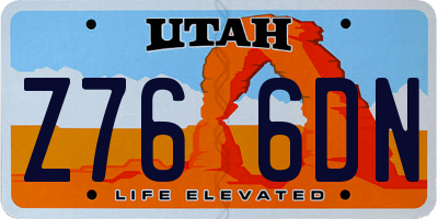 UT license plate Z766DN