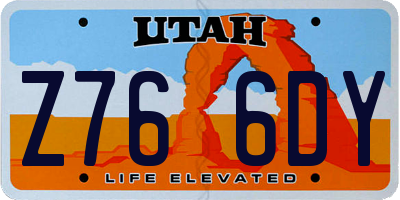 UT license plate Z766DY