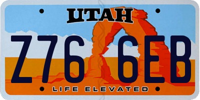 UT license plate Z766EB