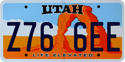 UT license plate Z766EE