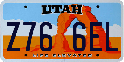 UT license plate Z766EL