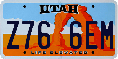UT license plate Z766EM