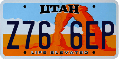 UT license plate Z766EP
