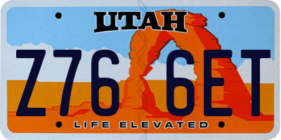 UT license plate Z766ET