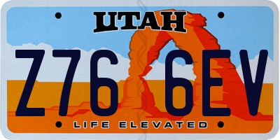 UT license plate Z766EV
