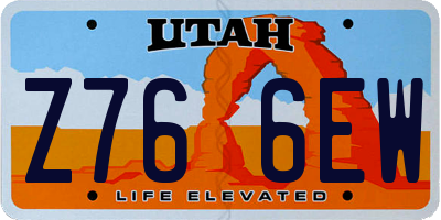 UT license plate Z766EW