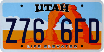UT license plate Z766FD