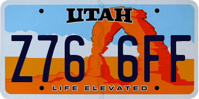 UT license plate Z766FF