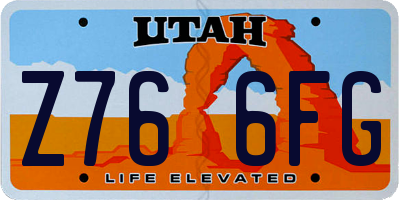 UT license plate Z766FG