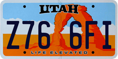 UT license plate Z766FI