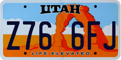 UT license plate Z766FJ