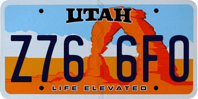 UT license plate Z766FO