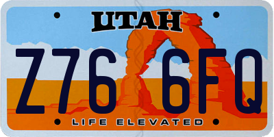 UT license plate Z766FQ