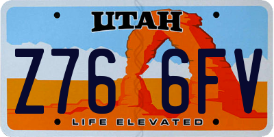 UT license plate Z766FV
