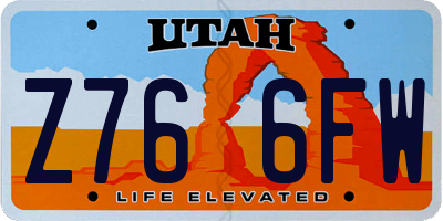 UT license plate Z766FW