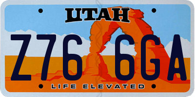UT license plate Z766GA
