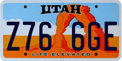 UT license plate Z766GE