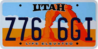UT license plate Z766GI