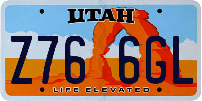 UT license plate Z766GL