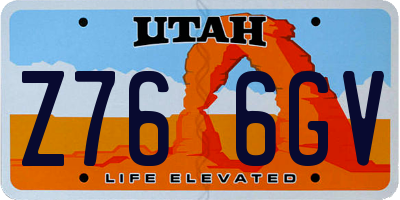 UT license plate Z766GV