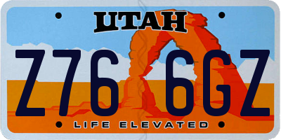 UT license plate Z766GZ