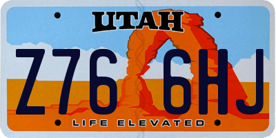 UT license plate Z766HJ