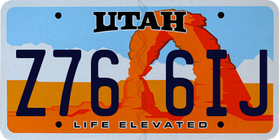 UT license plate Z766IJ
