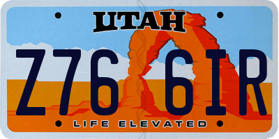 UT license plate Z766IR