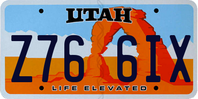 UT license plate Z766IX