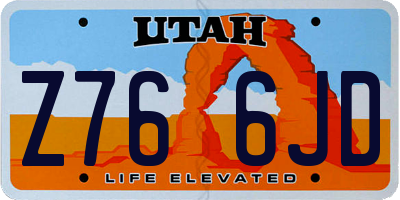 UT license plate Z766JD