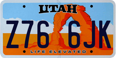 UT license plate Z766JK