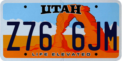 UT license plate Z766JM